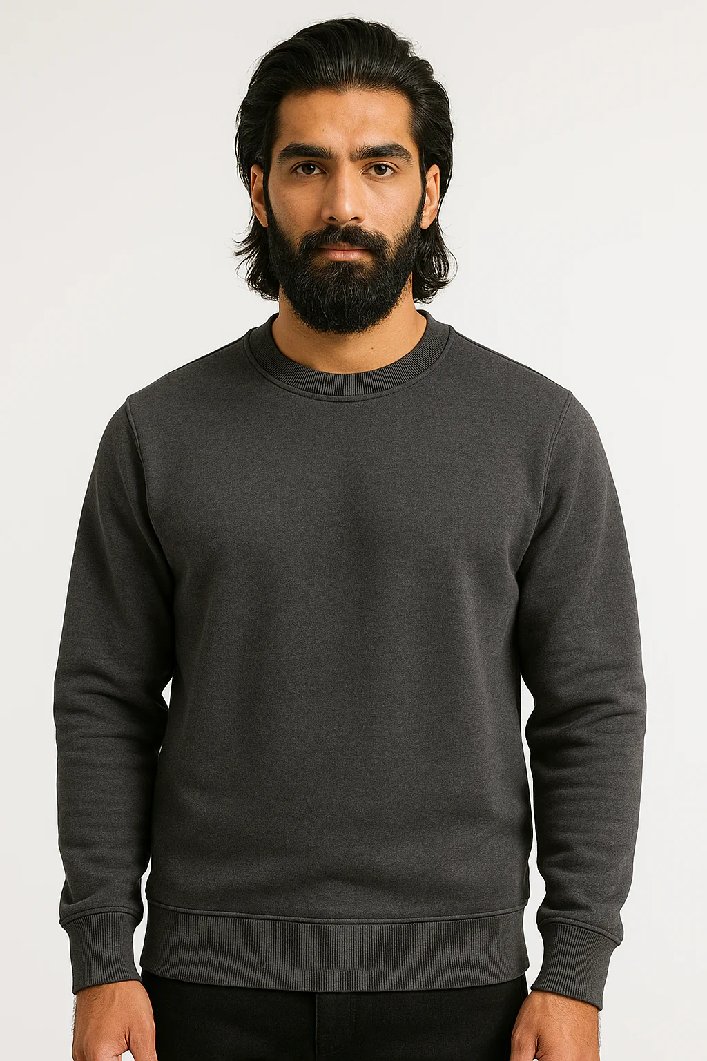 Pack of 2 Basic Maroon & Charcoal Premium Men’s Sweatshirt - Image 3