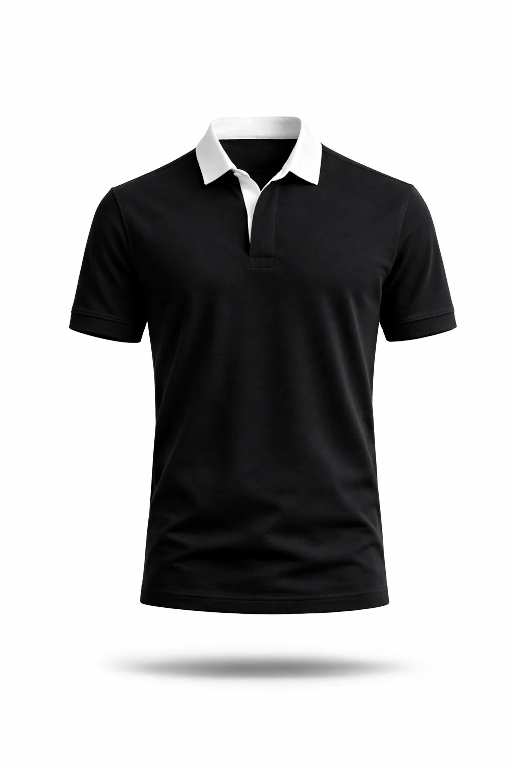 Black - Two Tone Johnny Collar Polo - Image 3