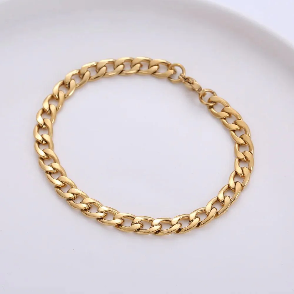 Cuban 4MM Stainless Steel Bracelet (golden)