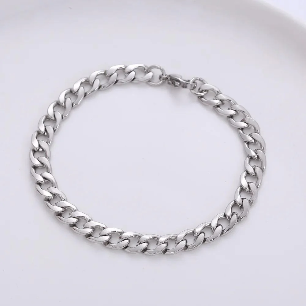 Cuban 4MM Stainless Steel Bracelet (Silver)
