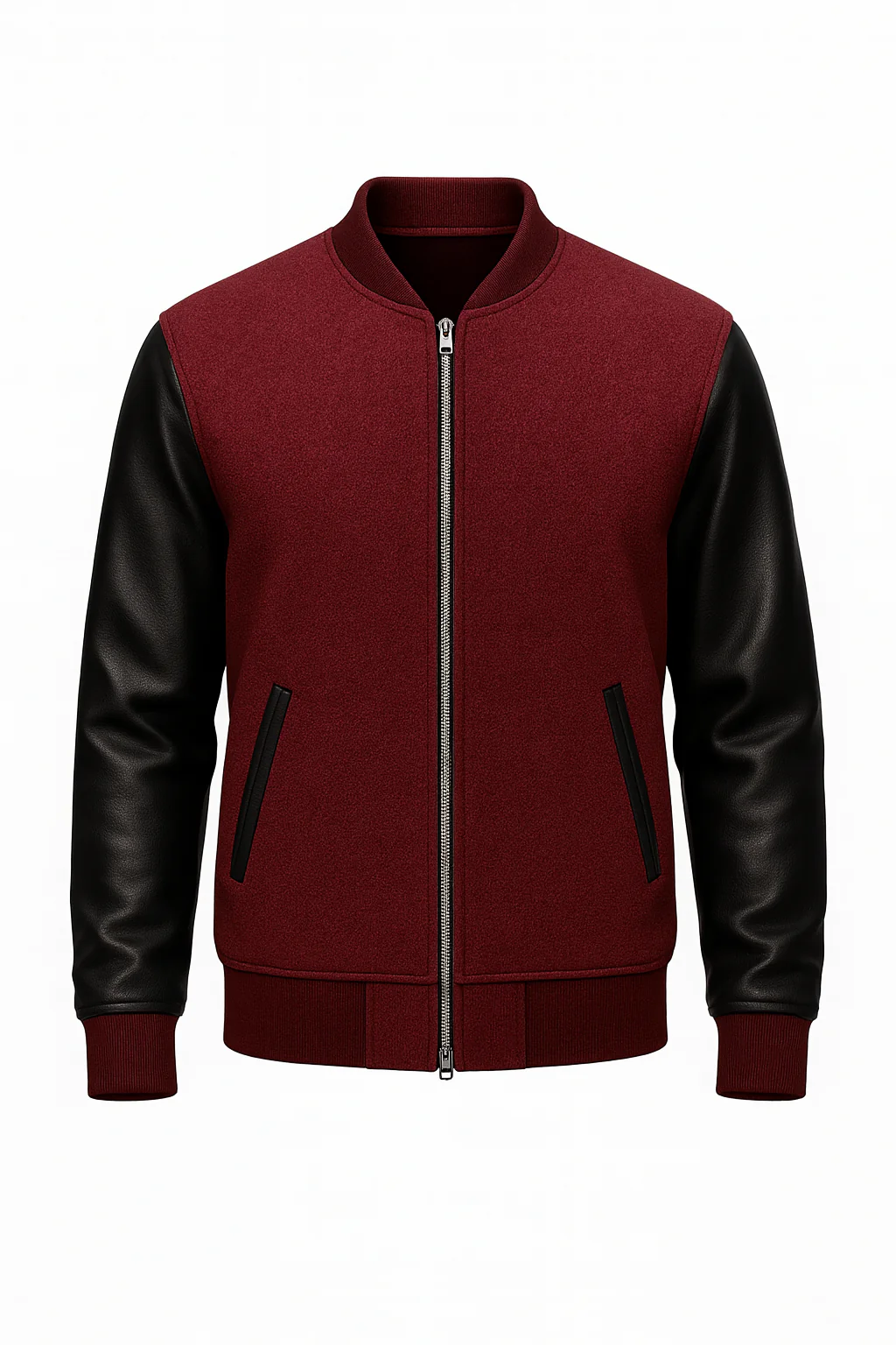 Men’s Bomber Jacket - Maroon - Image 3