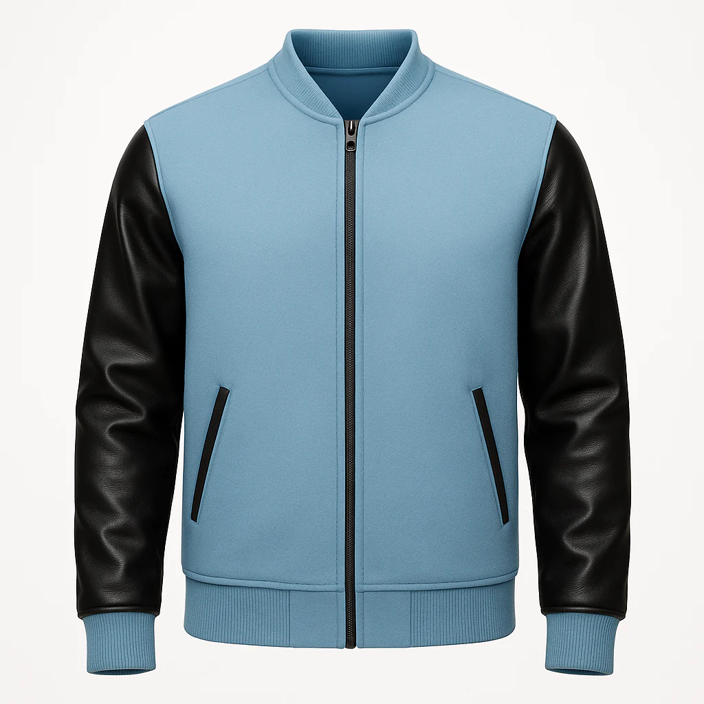 Men’s Bomber Jacket - Sky Blue - Image 3