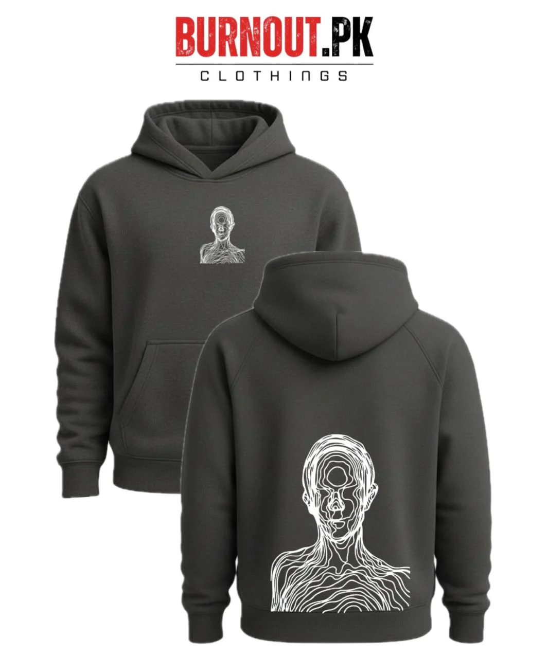 Men’s lining face Digital Printed Hoodie - Image 3