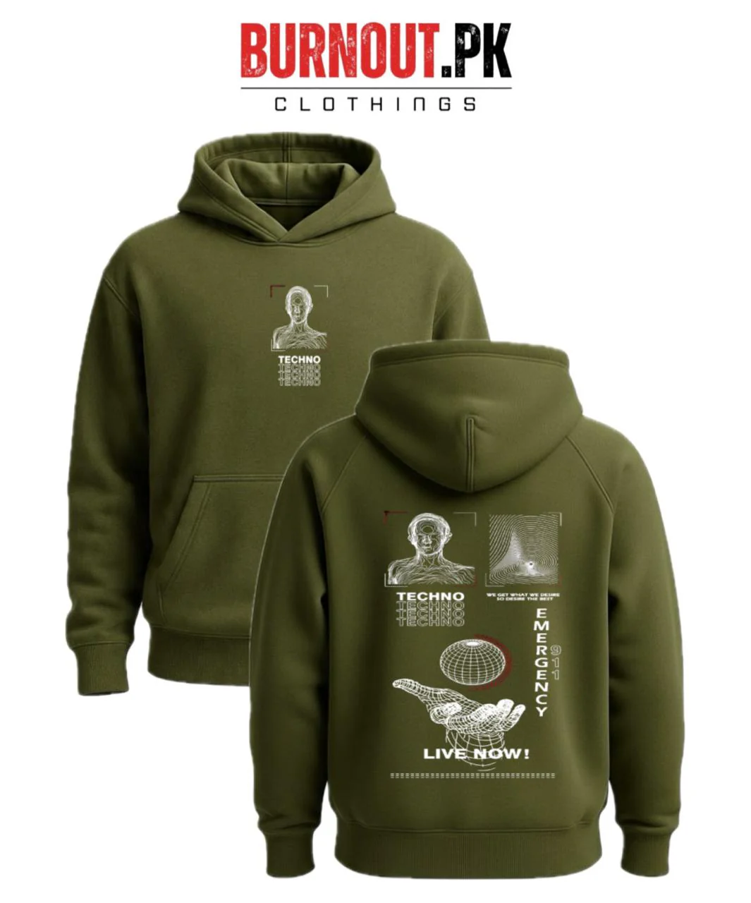 Men’s Techno Digital Printed Hoodie - Image 3