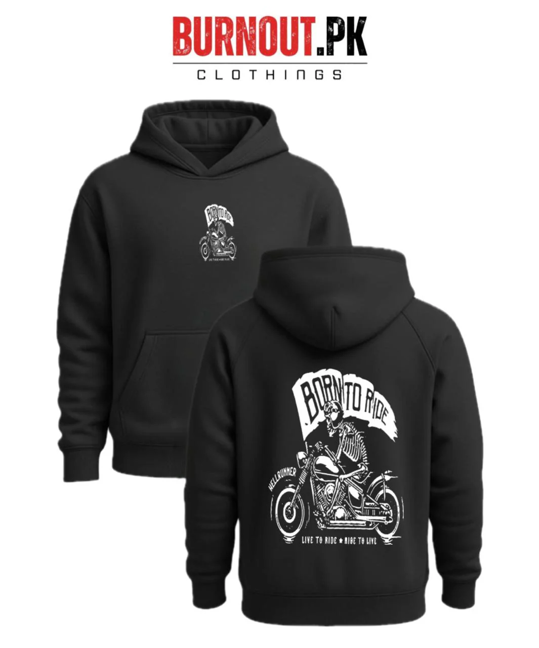 Men’s Born to ride Digital Printed Hoodie - Image 3