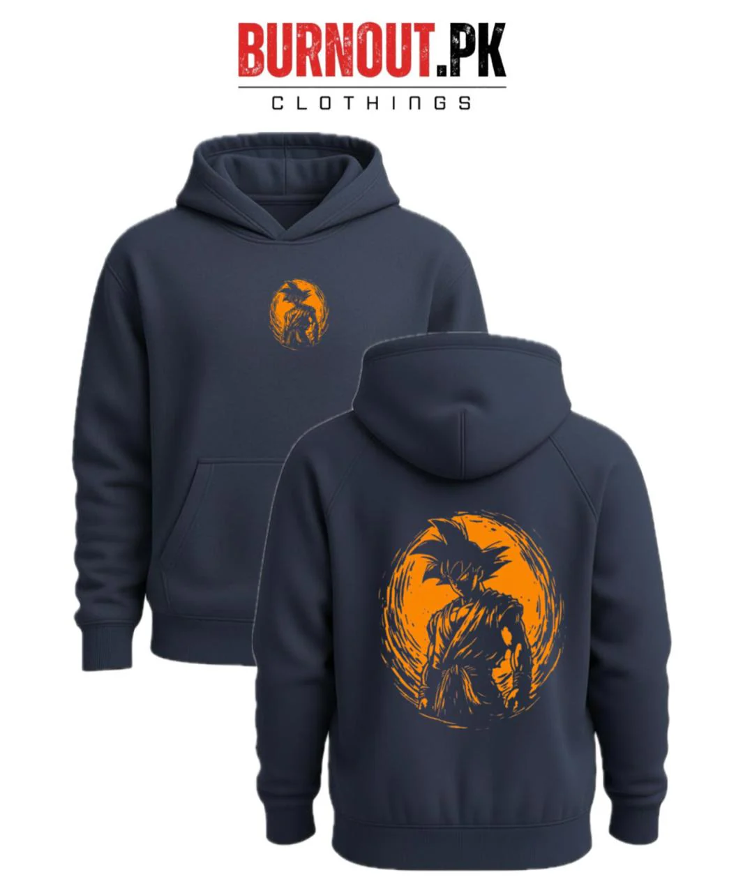 Men’s Orange goku Digital Printed Hoodie - Image 3