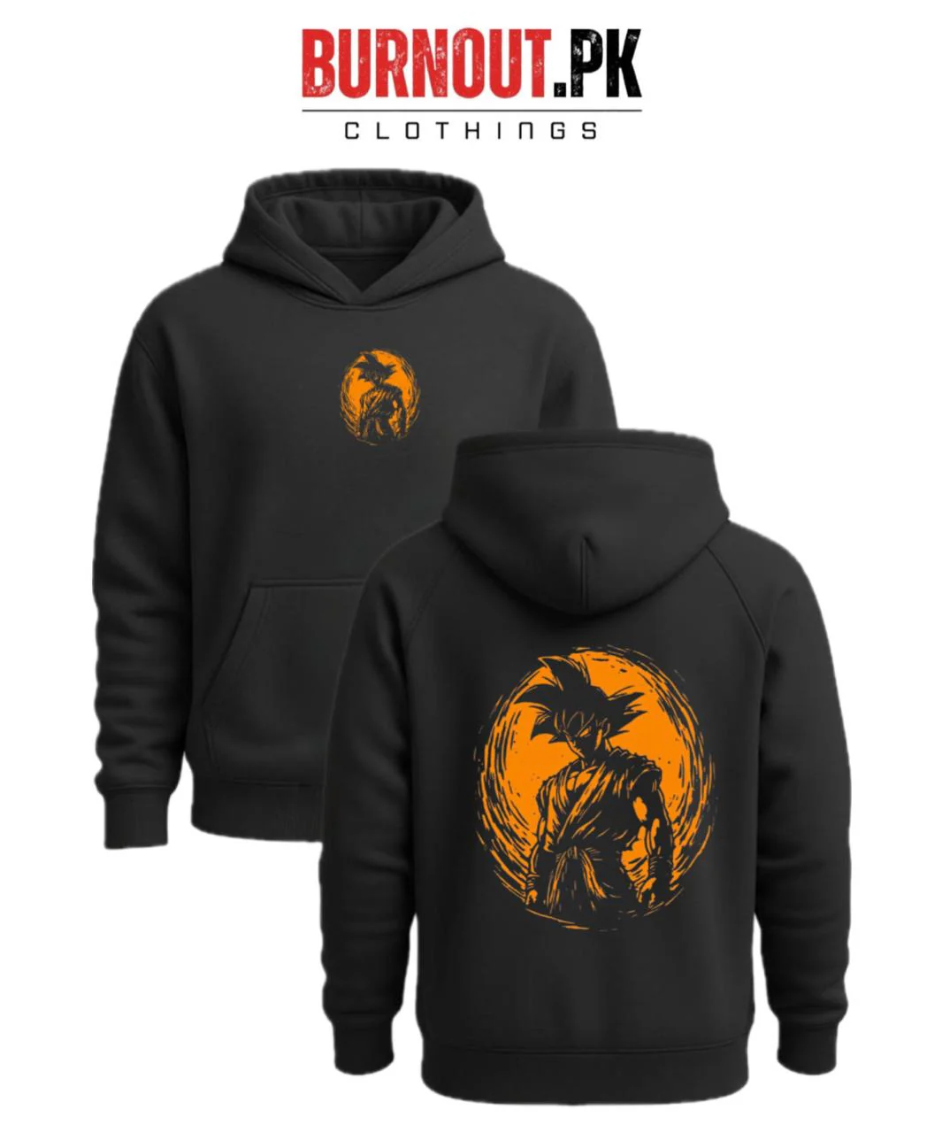 Men’s Orange goku Digital Printed Hoodie - Image 4