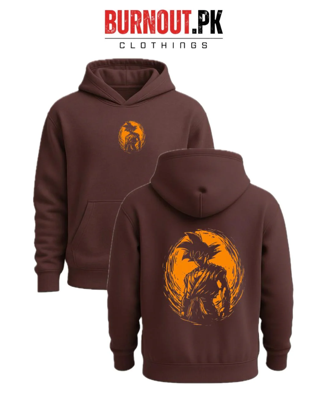 Men’s Orange goku Digital Printed Hoodie - Image 5