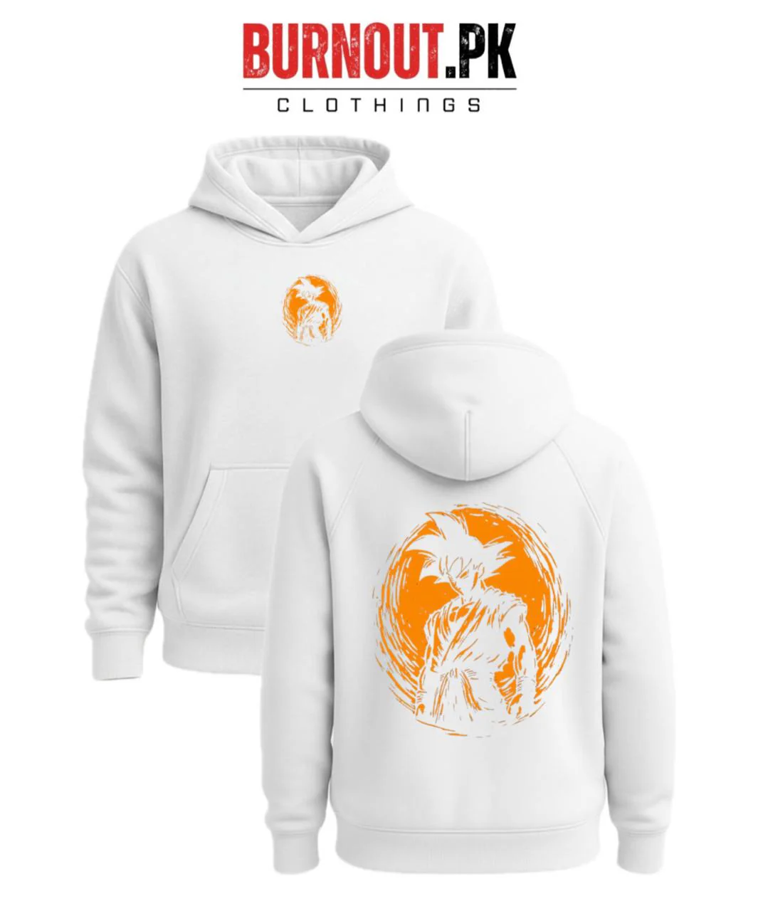 Men’s Orange goku Digital Printed Hoodie - Image 6