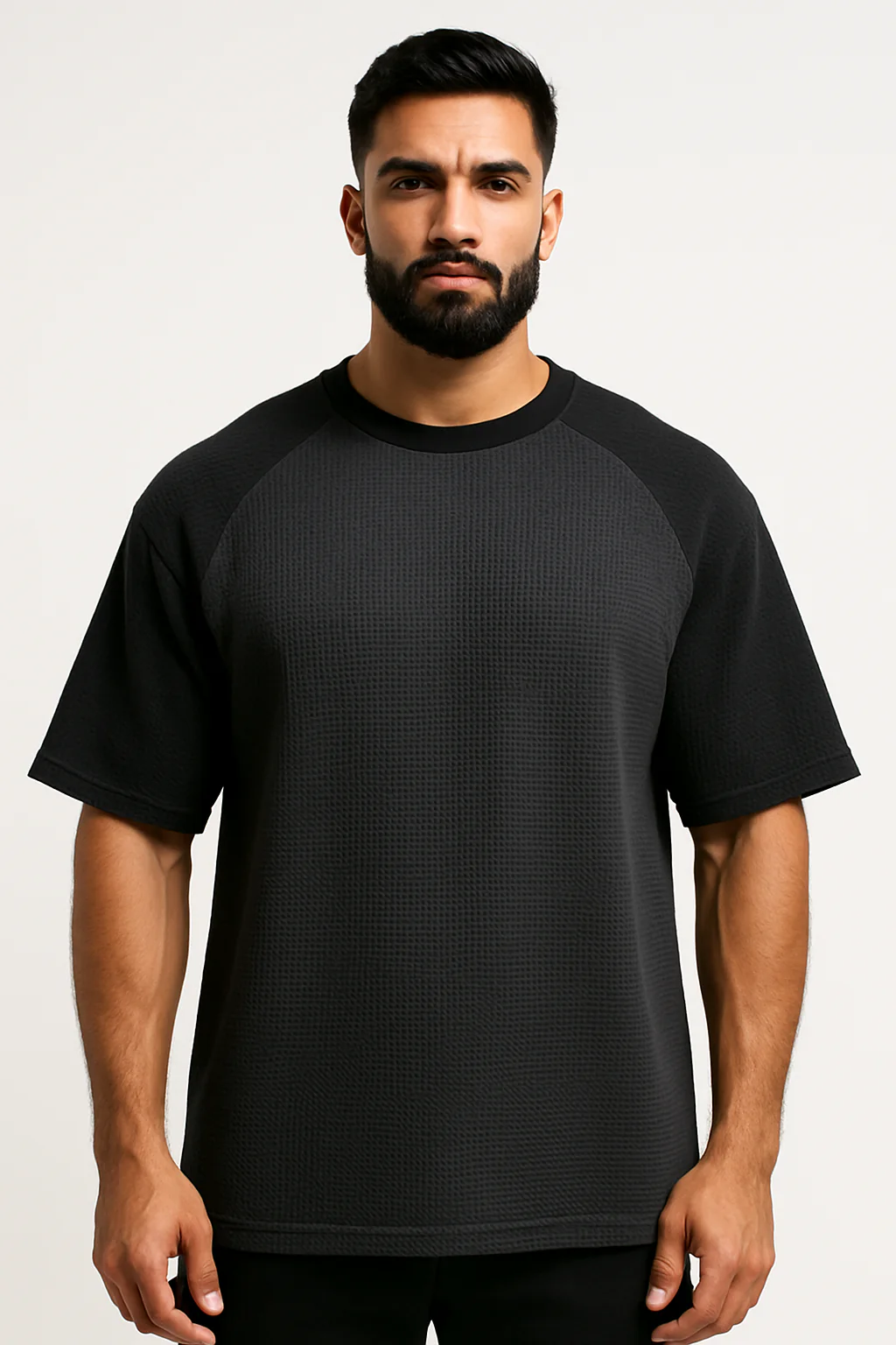 Pack of 2 - Oversized Raglan Waffle Knit T-Shirt - Image 3
