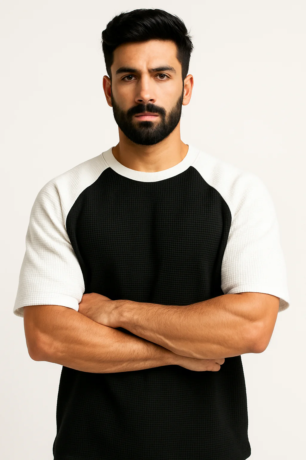 Pack of 2 - Oversized Raglan Waffle Knit T-Shirt - Image 3