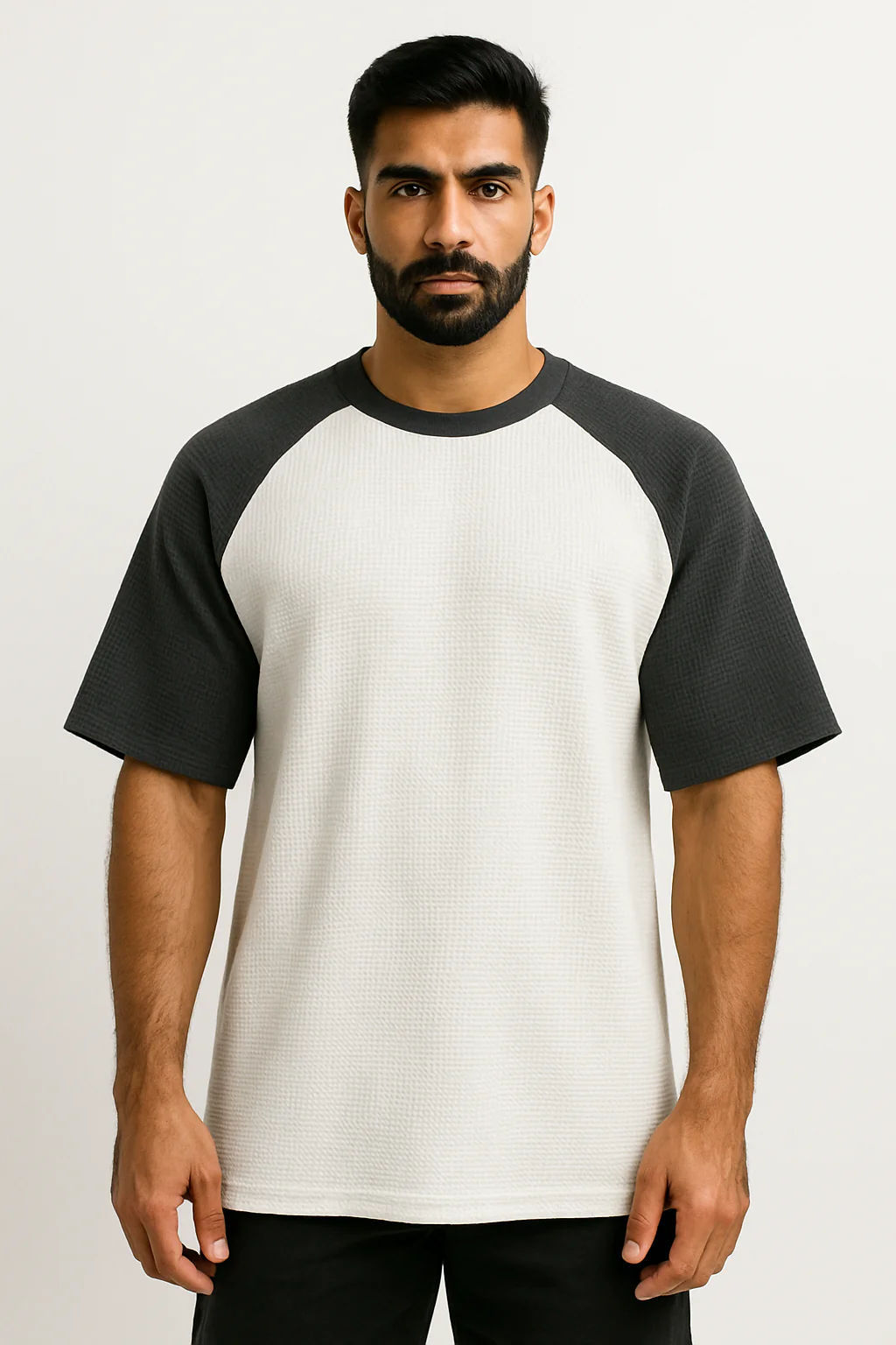 Pack of 2 - Oversized Raglan Waffle Knit T-Shirt - Image 3