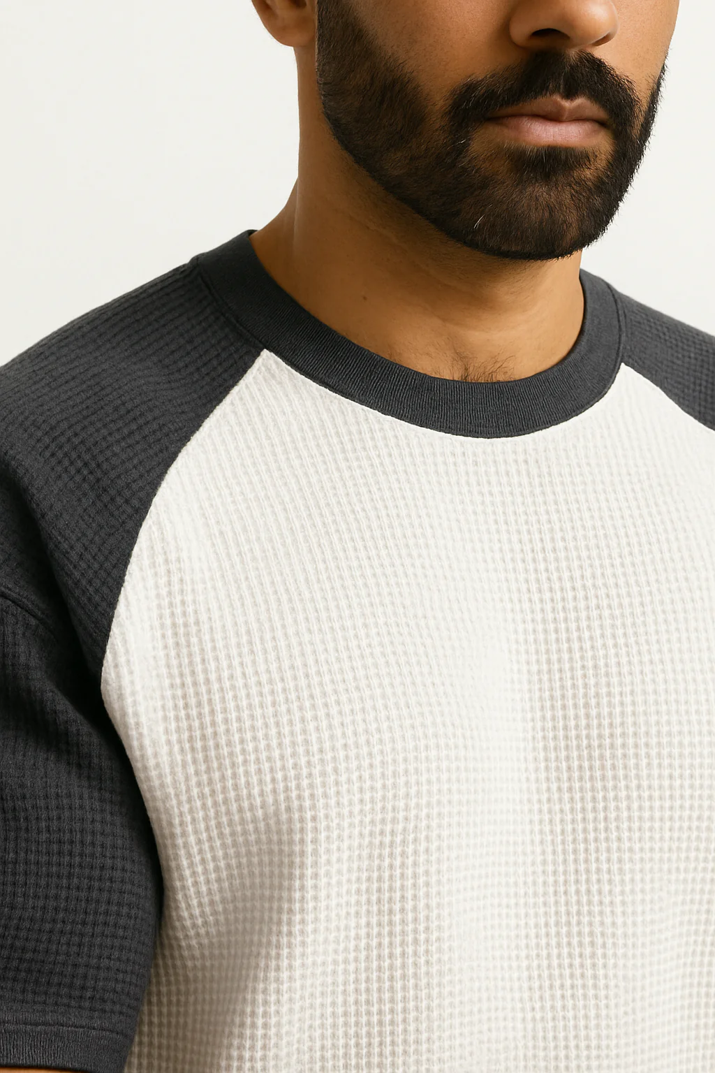 Pack of 2 - Oversized Raglan Waffle Knit T-Shirt - Image 4