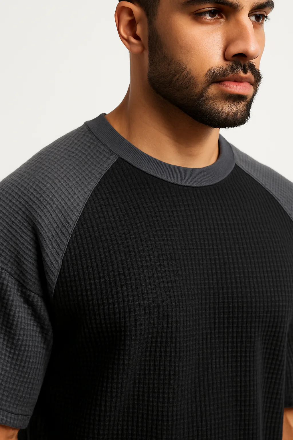 Pack of 2 - Oversized Raglan Waffle Knit T-Shirt - Image 4