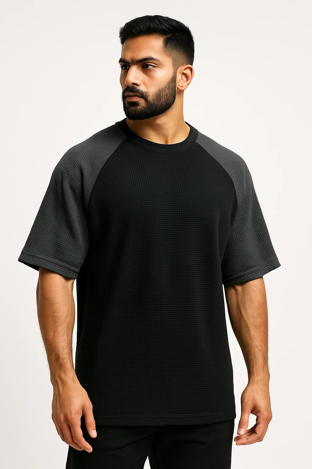 Pack of 2 - Oversized Raglan Waffle Knit T-Shirts - Image 3