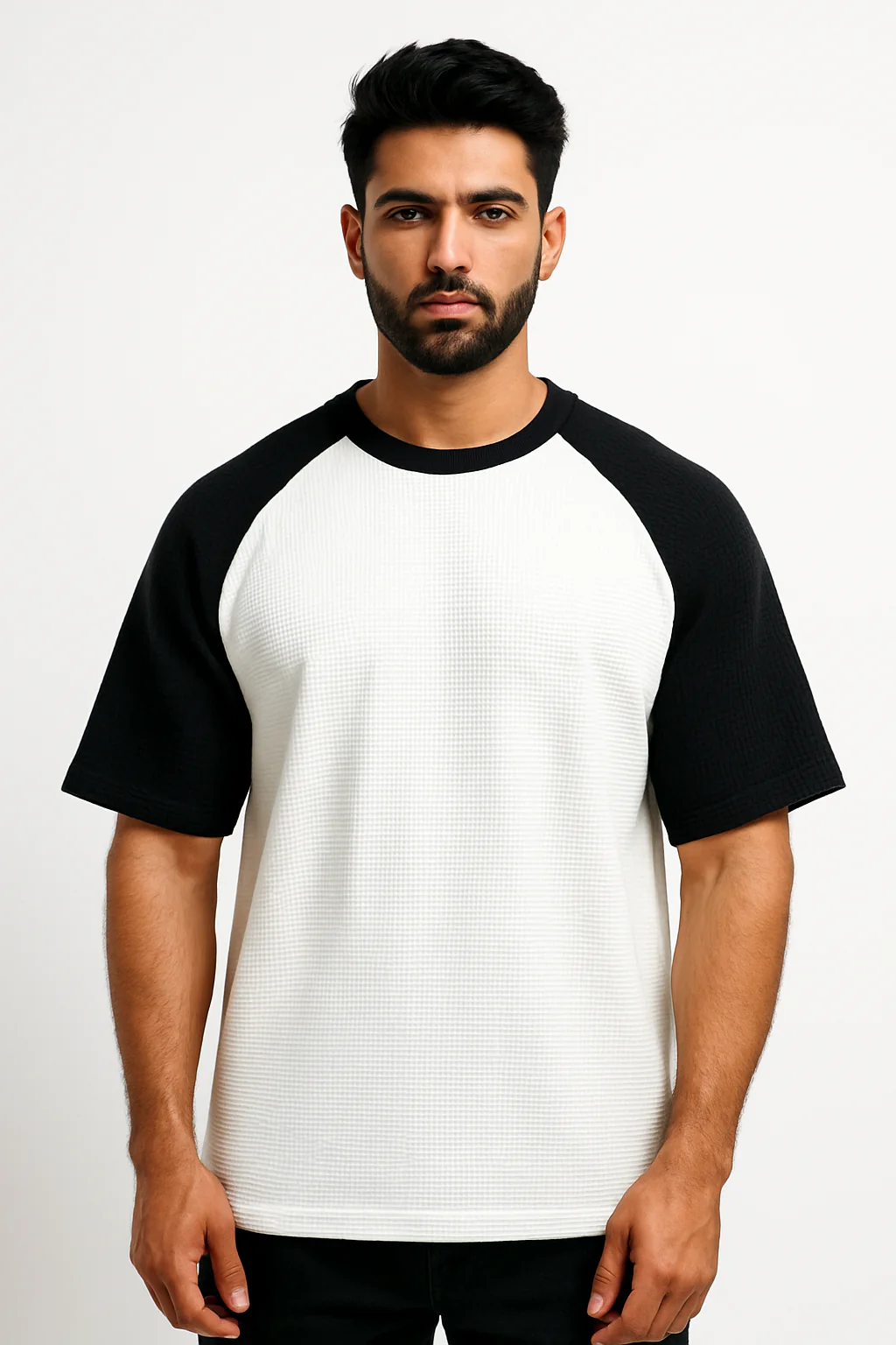 Pack of 2 - Oversized Raglan Waffle Knit T-Shirts - Image 4