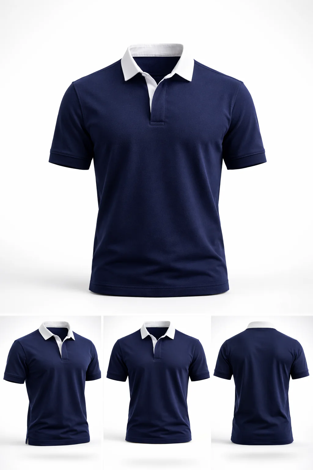 Pack of 2 Two Tone Johnny Collar Polos - Image 4