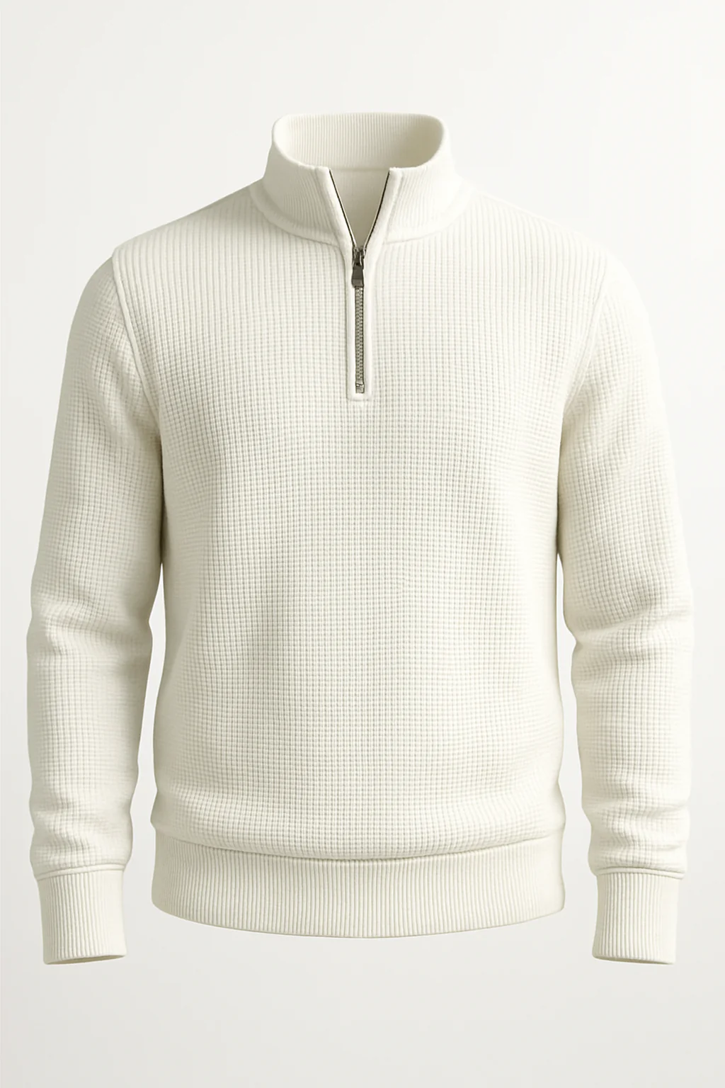 Pack of 2 White & Maroon WaffleZip Mocknecks - Image 5