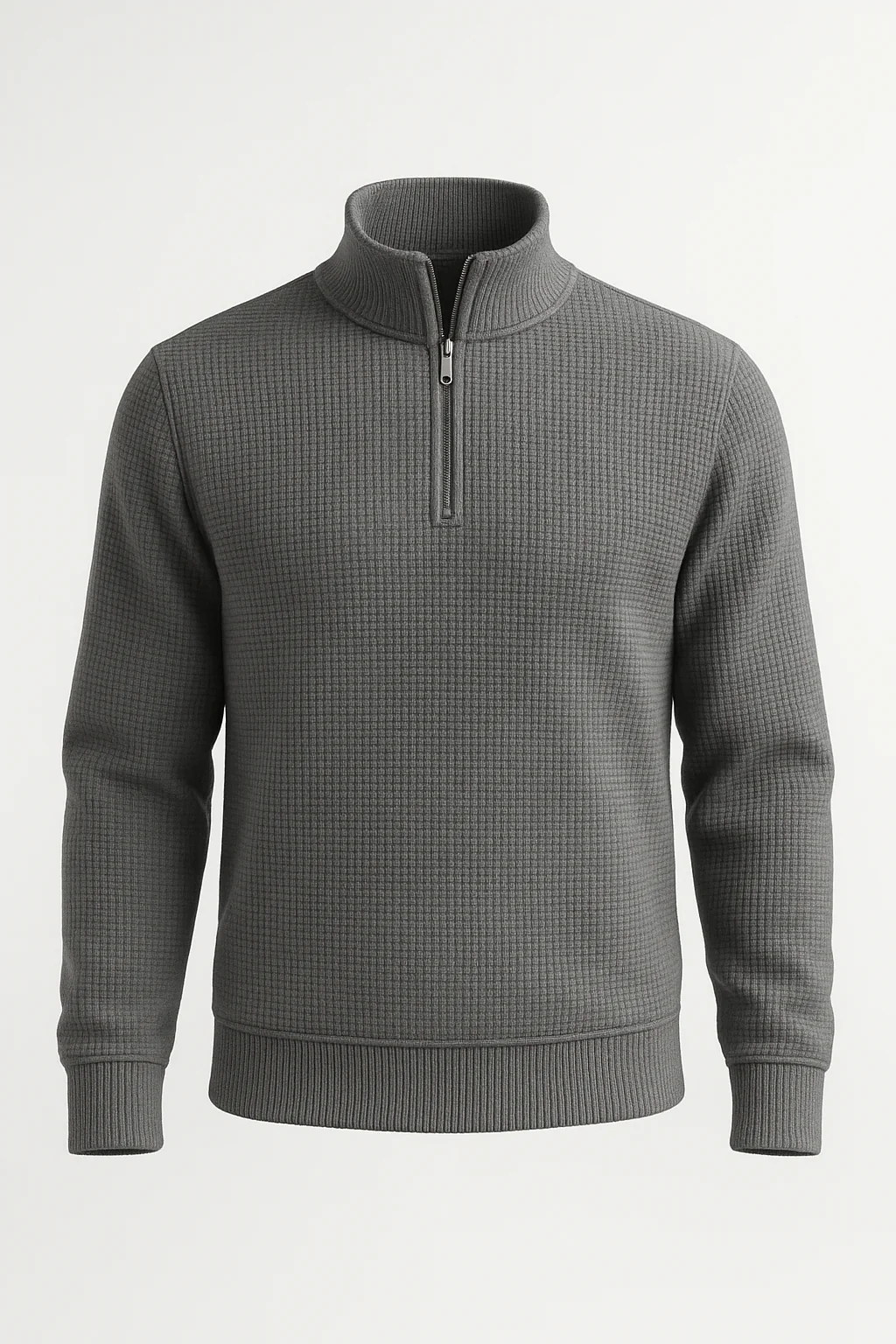 Pack of 2 Black & Charcoal WaffleZip Mocknecks - Image 4