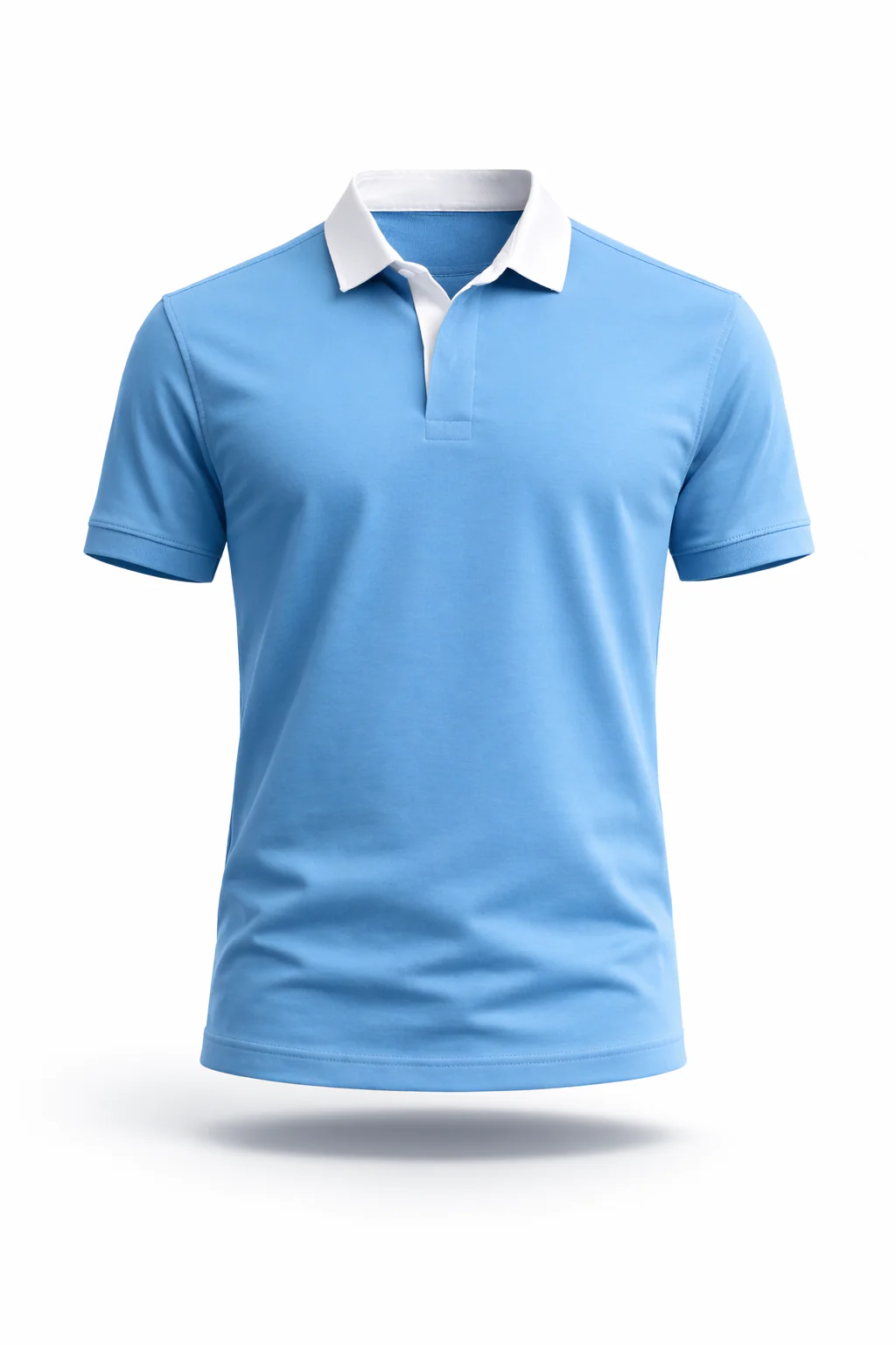 Sky Blue - Two Tone Johnny Collar Polo - Image 3