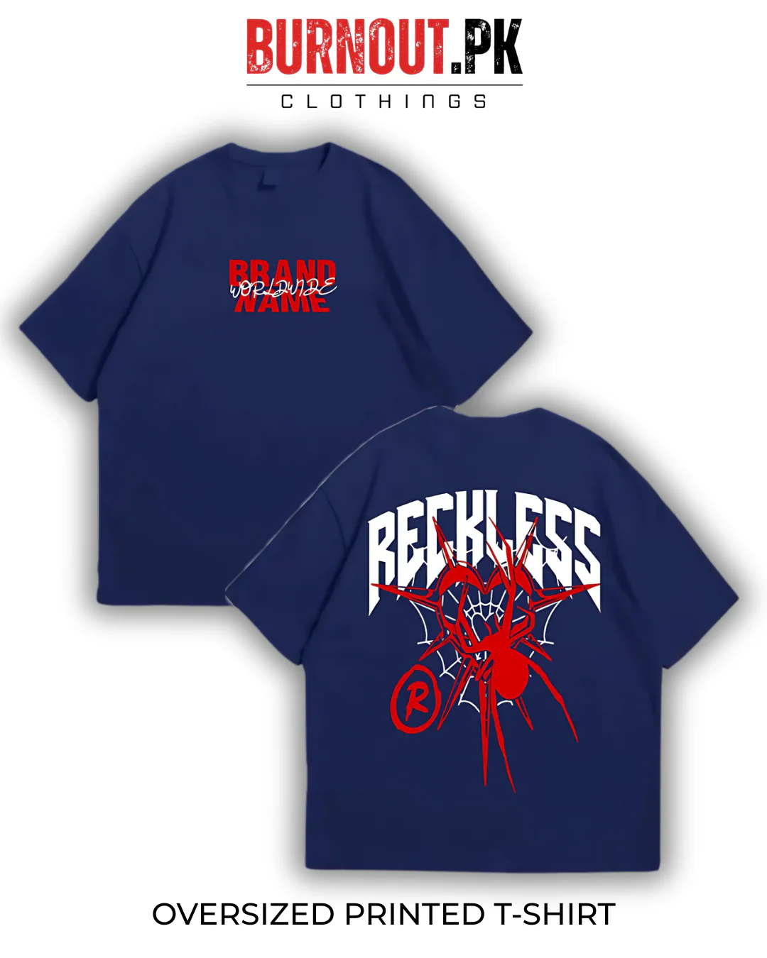 Reckless Oversized Dropshoulder Tee - DTF Printed Tshirt For Men and Women - Image 3